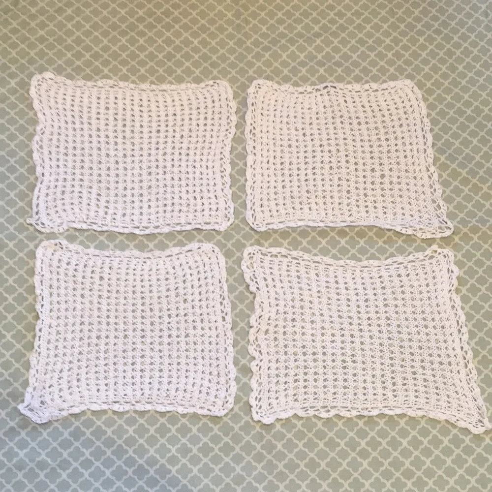 8pc Handmade Crochet Placemats & Coasters Set Of 4